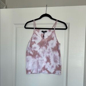 Pink and White Tie-Dye Tank Top